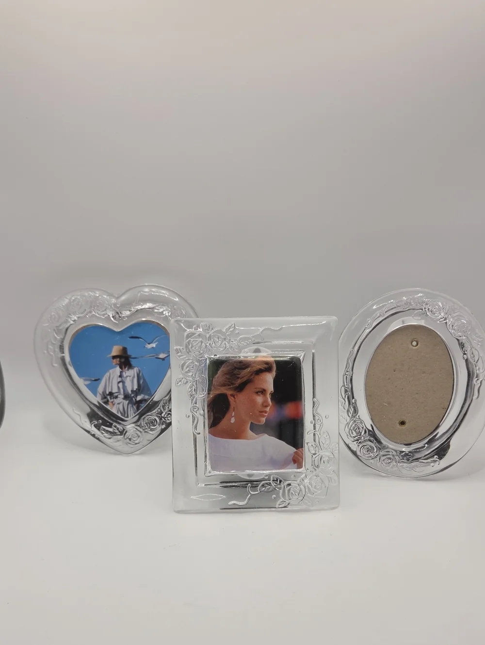 3 Gass Photo Frames. Vintage Taiwan NWT